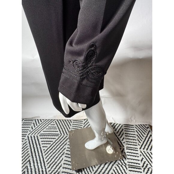 Josephine Chaus Black Embroidered Cardigan & Tank Set Rayon/Polyester S Made In - Picture 11 of 16